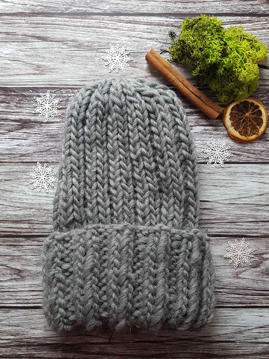 Czapka Buran 100% wełna z Peru szara