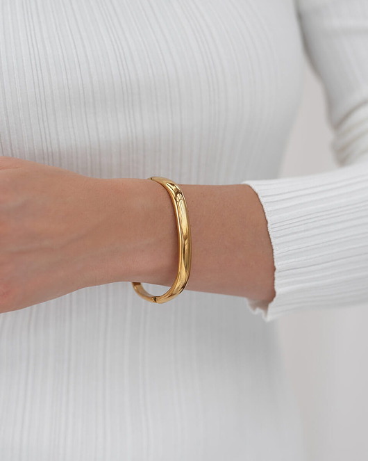 Sztywna złota bransoletka ze stali chirurgicznej Paraiso Gioconda