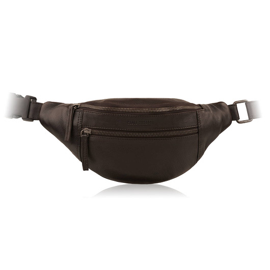 Saszetka męska skórzana brązowa na pas paolo peruzzi al-11-br