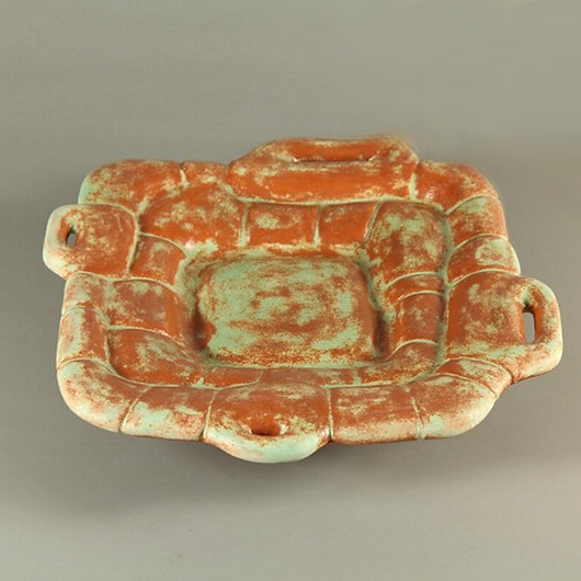 Talerz ŻÓŁWIOWY, zielono-brązowy w pudełku