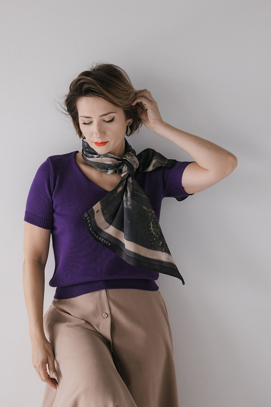 Dzianinowy t- shirt, indygo