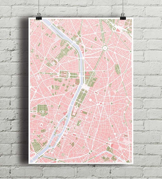 Paryż - plakat kartograficzny