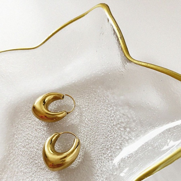 Kolczyki srebrne pozłacane - koła Bubble Circle