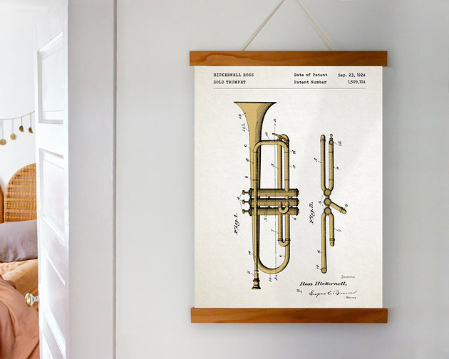 Trąbka - patent - plakat A3
