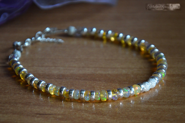 Opal z Etiopii Bransoletka Srebro