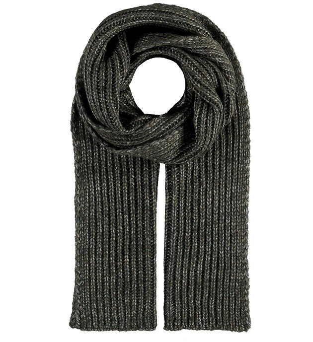 Szalik Męski szal Wełna Wełniany zielony ciemny