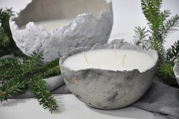 Świeca - betonowa miseczka