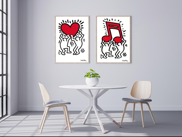 2 PLAKATY dekoracyjne pop art Keith Haring grafiki