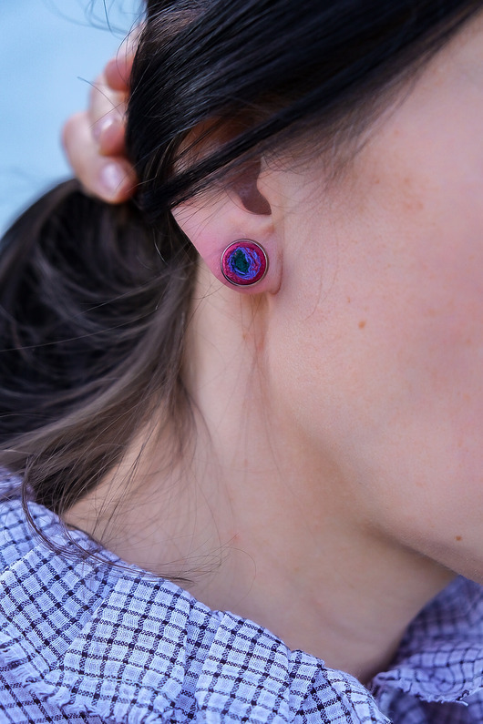 Unikalne kolczyki Polne Kwiaty w stylu industrialnym