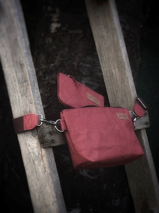 Zestaw Torebka MAŁA PODRÓZNICZKA + portfel PODRÓZNICZEK bordowy