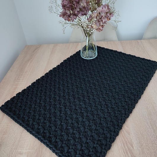 Bieżnik szydełkowy prostokątny ze sznurka 40cmx60cm