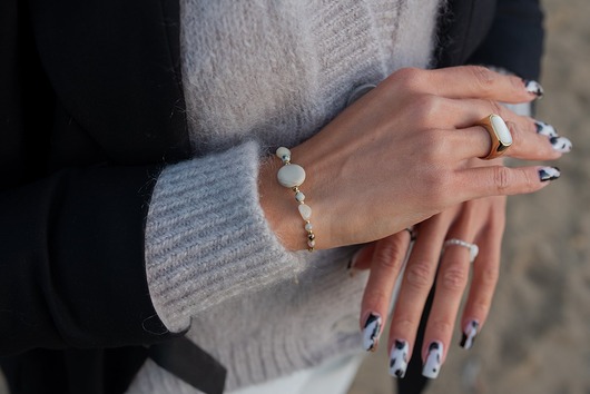 Bransoletka Ochrona Krzemień Jaspis Selenit