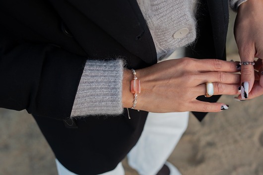 Bransoletka Harmonia z Pomarańczowym Agatem i Perłą