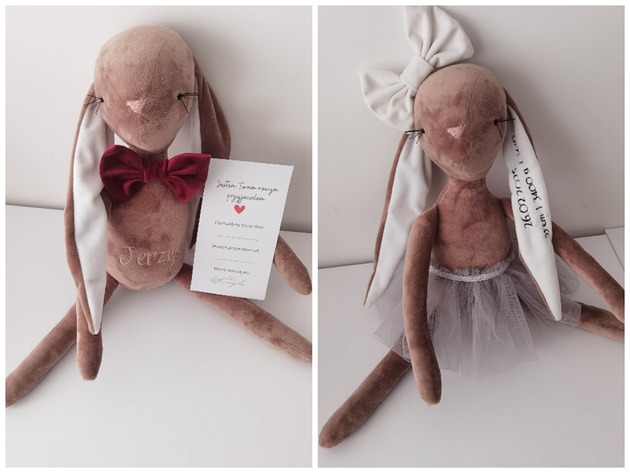 Króliczek - maskotka, przytulanka personslizowana