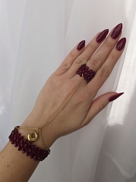 Bransoletka z pierścionkiem 5-rzędowa Fashion Gloss