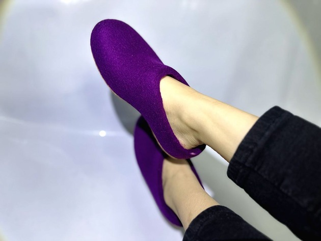 Kapcie filcowe z naturalnej owczej wełny