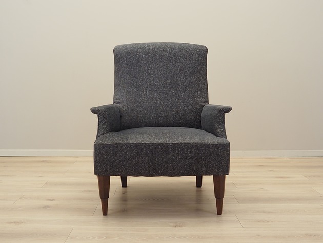 Fotel szary, włoski design, lata 70, produkcja: Włochy