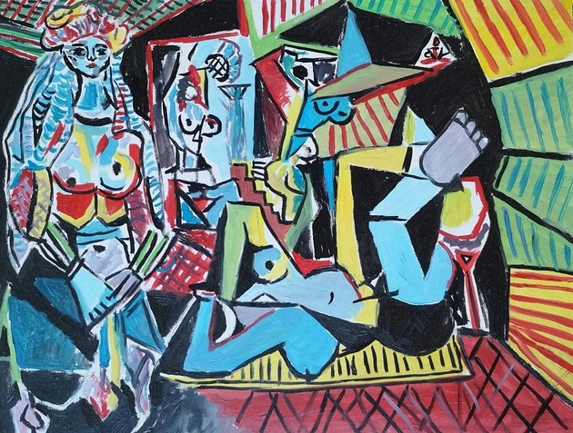Kolorowy obraz olejny do salonu Pablo Picasso kobiety Algieru