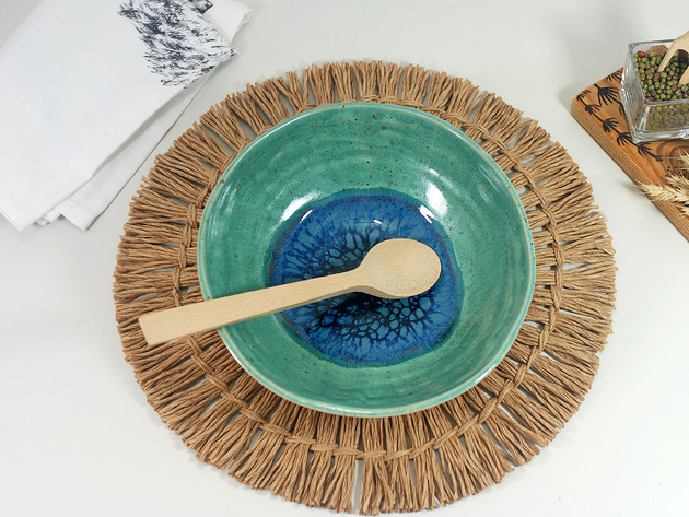 Ceramiczna misa dekoracyjna - pawie oko
