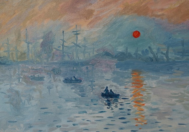 Obraz ręcznie malowany Claude monet impresja wschodzącego słońca