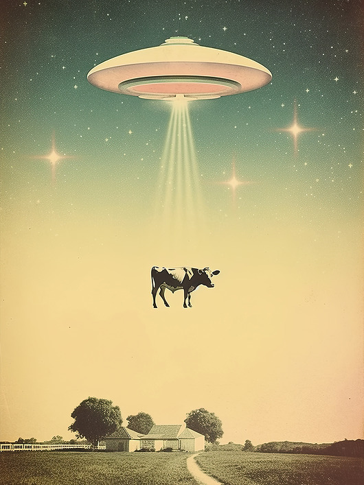 Plakat / Surrealistyczny Kolaż / UFO