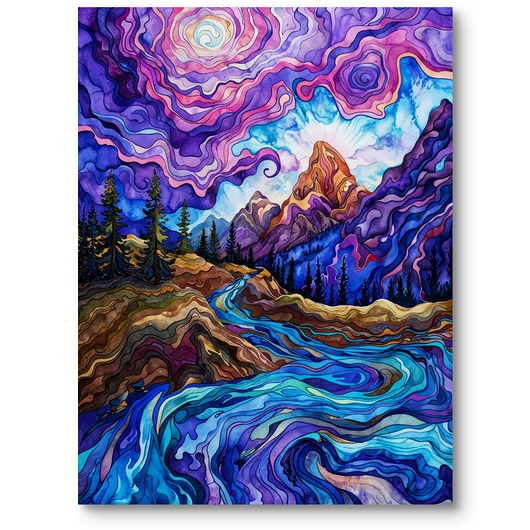 Obraz abstrakcja krajobrazy pejzaże i widoki góry do salonu