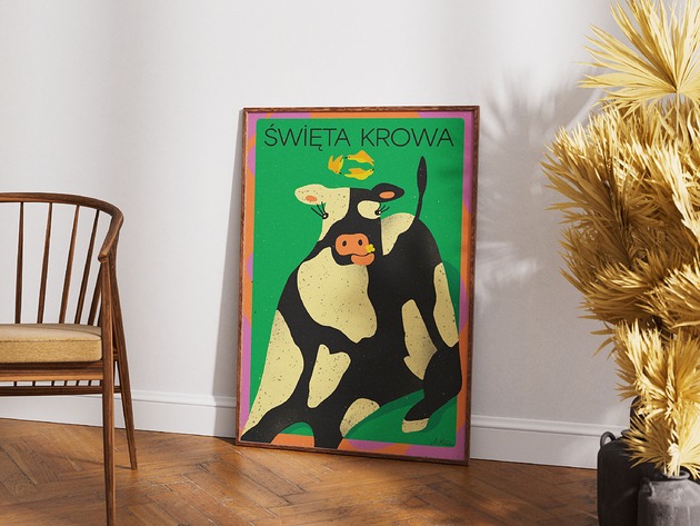 Plakat Święta krowa