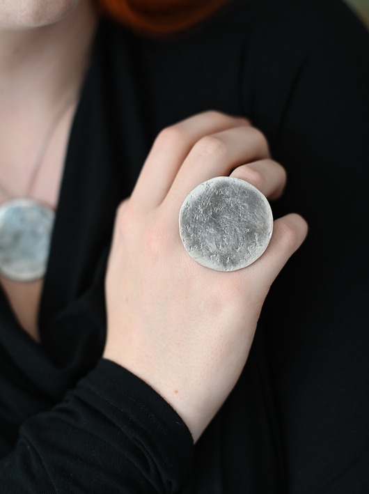 Pełnia księżyca - pierścionek srebrny