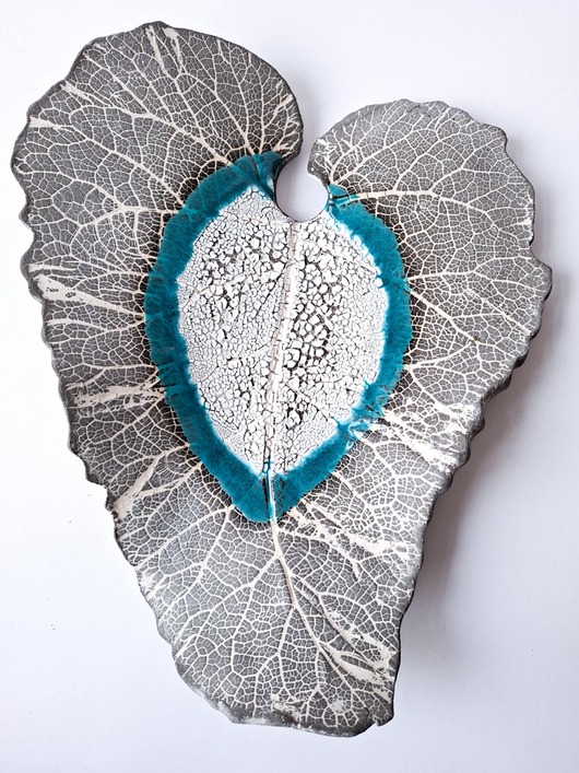 Patera dekoracyjno BIG LEAF- szara