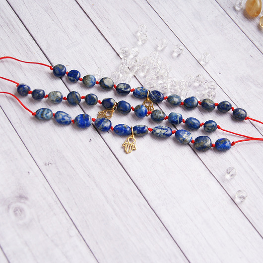OCHRONA, OPTYMIZM - lapis lazuli & hamsa