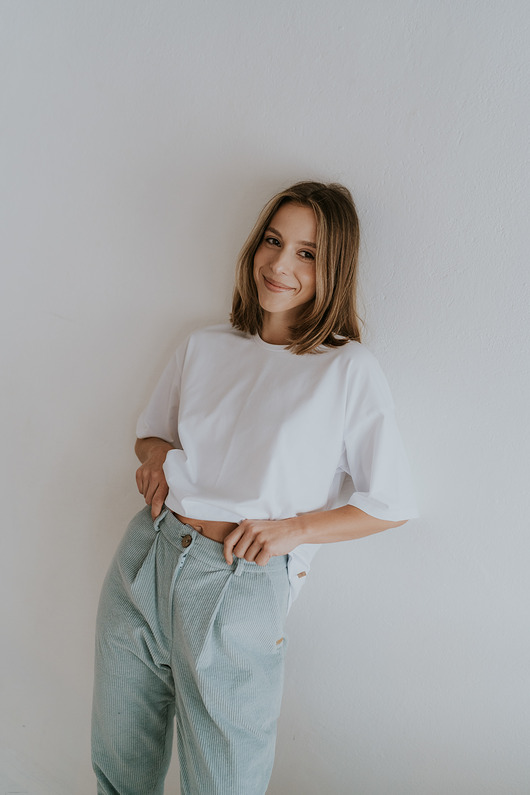 T-shirt z bawełny organicznej The raw, biały