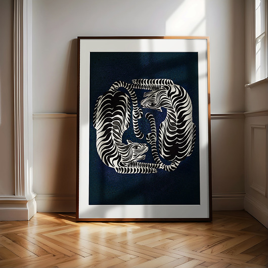 Grafika SECRET GARDENS II, grafika z tygrysami