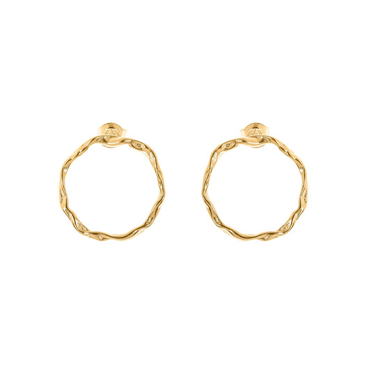 Pozłacane kolczyki z falowanymi kołami