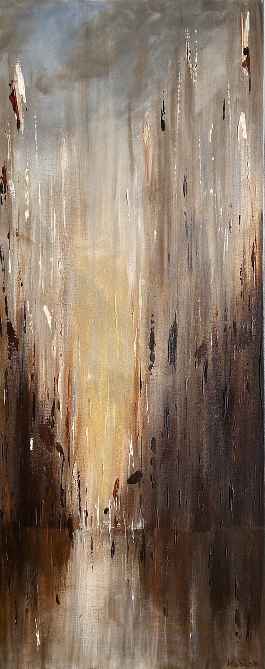 This street / abstrakcja na płótnie 100x40 cm by Magda Kubiak