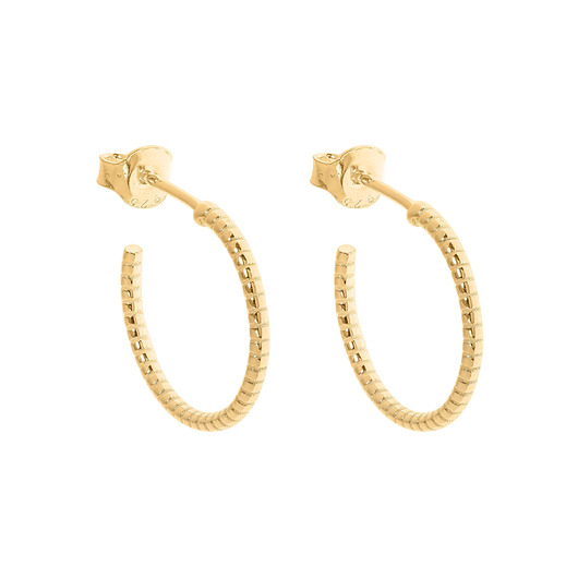 Pozłacane kolczyki koła z kulkowym wzorem