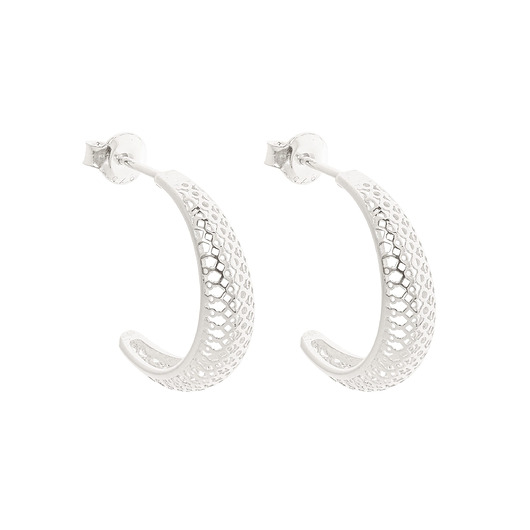 Srebrne kolczyki ażurowe półkola