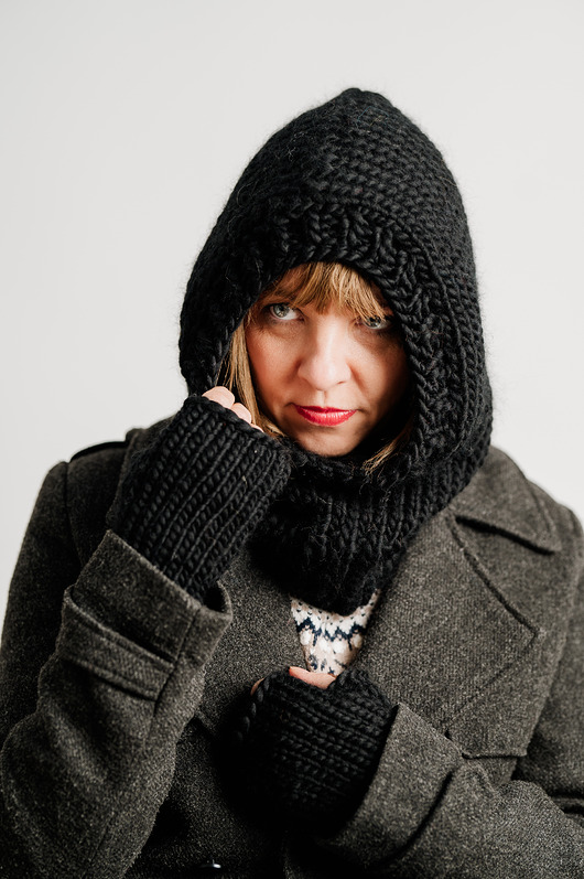 Balaclava wełniana czapka kominiarka z wełny peruwiańskiej WOOLY czarna