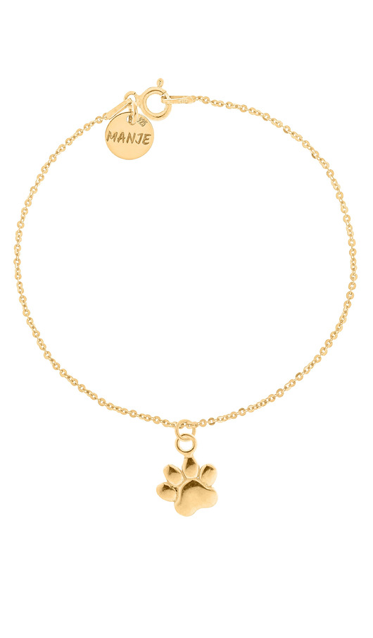 Pozłacana bransoletka z łapą psa