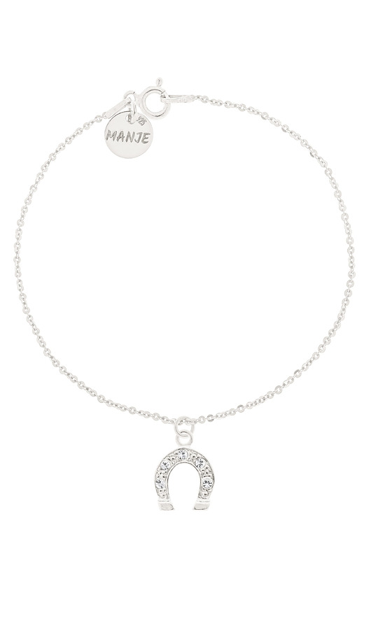 Srebrna bransoletka z podkową i kryształkami