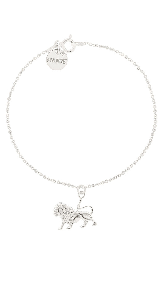 Srebrna bransoletka ze znakiem zodiaku Lew