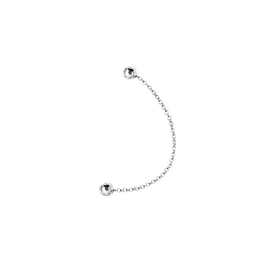 Nausznica - Double Crystal Silver