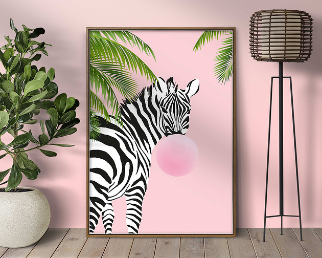 Plakat Zebra z Bąbelkowym Sekretem