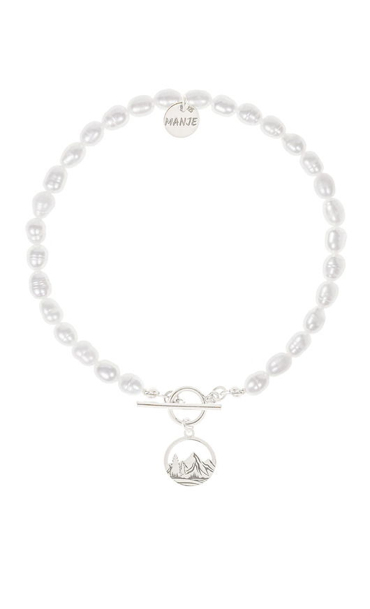 Bransoletka z pereł ze srebrnymi górami