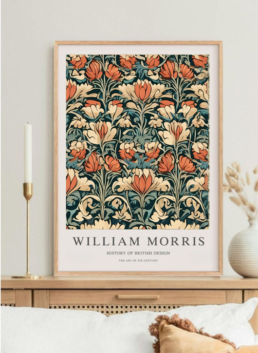 PLAKAT dekoracyjny ,kwiaty William Morris, wystawowy