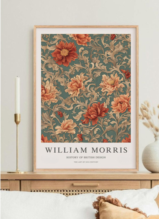 PLAKAT dekoracyjny ,kwiaty William Morris, wystawowy