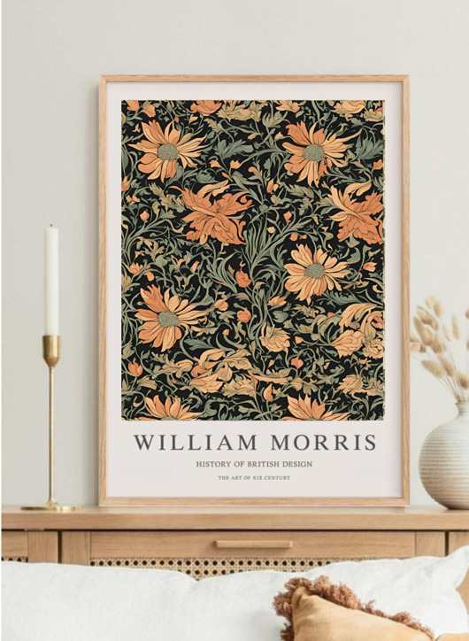 PLAKAT dekoracyjny ,kwiaty William Morris, wystawowy