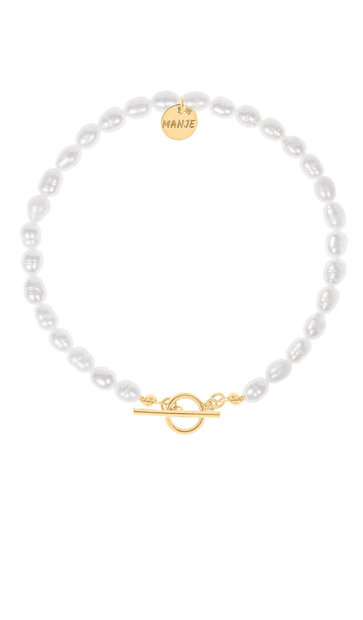 Bransoletka z pereł z pozłacanym ozdobnym zapięciem