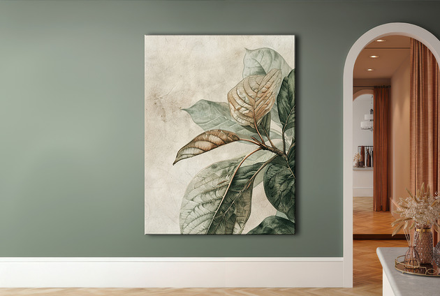 Liście magnolii - Obraz na płótnie - Druk Blejtrama, Wabi Sabi, Boho #96