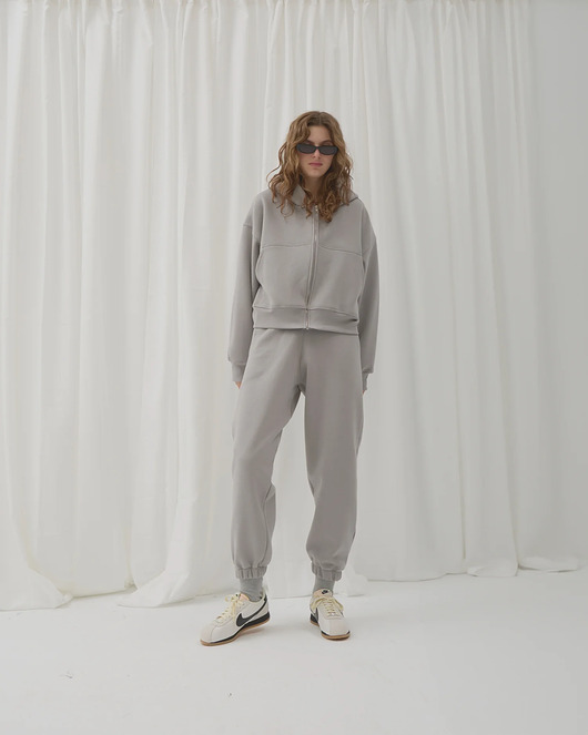 Bluza Restful paloma na zamek z kapturem