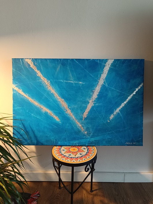 Obraz na zamówienie kupującego - Chmury i samoloty - 60x90 cm